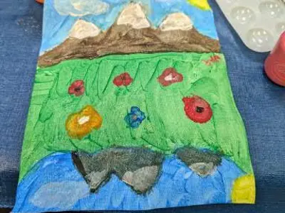 A painting by KWA member at Arts Event in the office